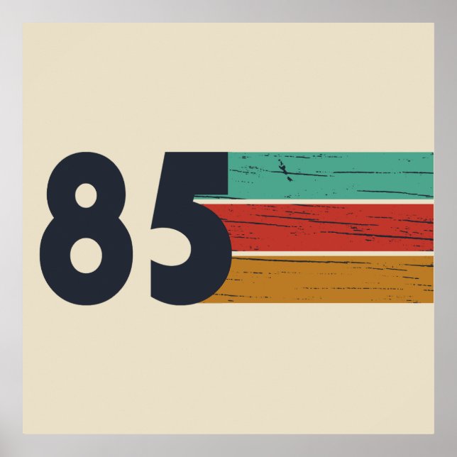 Born in 1985 vintage birthday gift poster (Front)