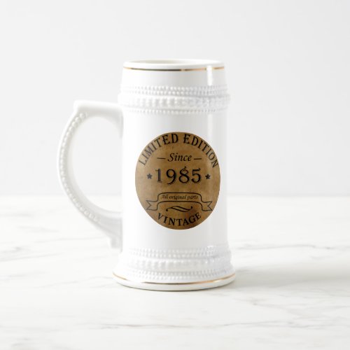 Born in 1985 vintage birthday gifts beer stein