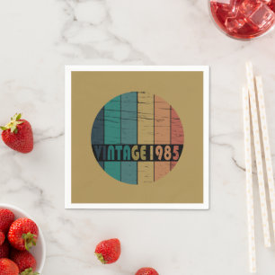 Born in 1985 vintage birthday party napkins