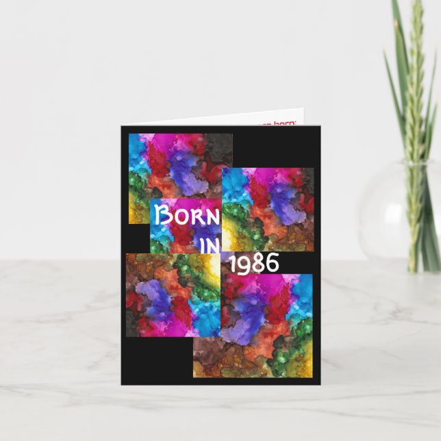 Born in 1986 Birthday Fun Facts Card (Front)