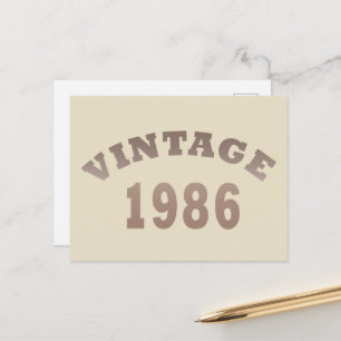 Born in 1986 elegant modern vintage birthday gift holiday postcard