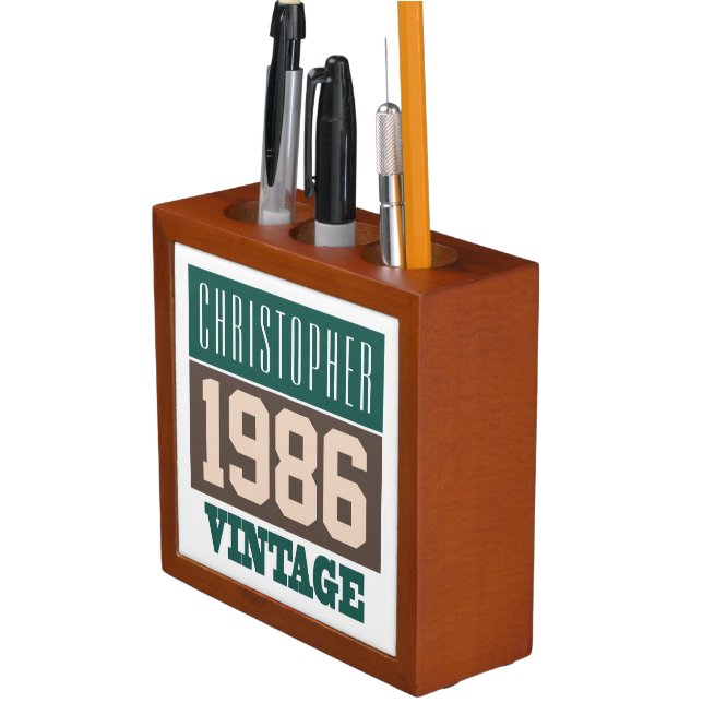 Born in 1986 Personalised Gift Desk Organizer (In Situ)