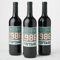 Born in 1986 Personalised Wine Bottle Labels