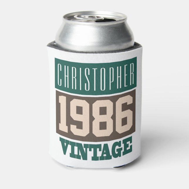 Born in 1986, Personalised Year of Birth Can Cooler (Can Back)
