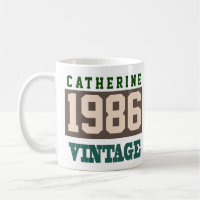 Born in 1986, Personalised Year of Birth Coffee Mug
