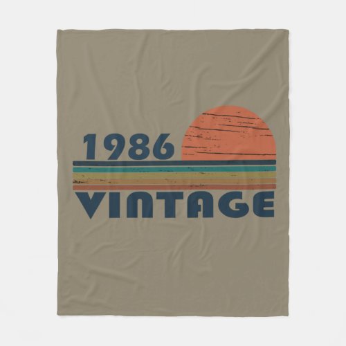 born in 1986 vintage birthday fleece blanket