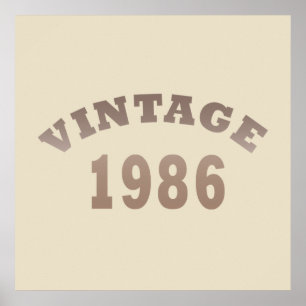 Born in 1986 vintage birthday gift poster
