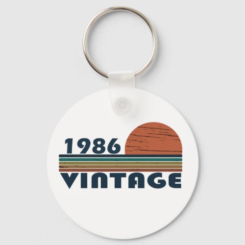 born in 1986 vintage birthday keychain