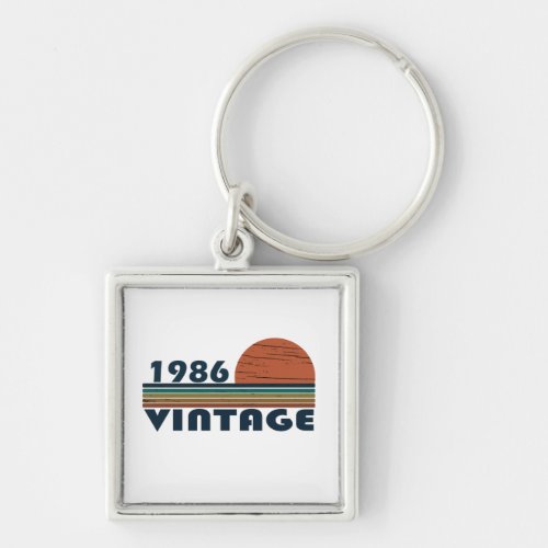 born in 1986 vintage birthday keychain