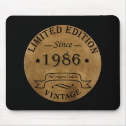 born in 1986 vintage birthday mouse pad