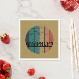 Born in 1986 vintage birthday party napkins
