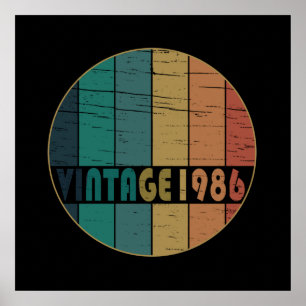 born in 1986 vintage birthday poster