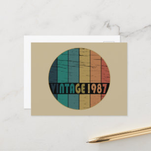 born in 1987 vintage birthday gift holiday postcard