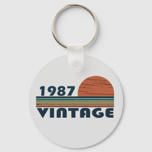 born in 1987 vintage birthday gift keychain