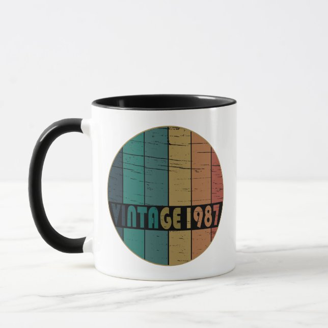 born in 1987 vintage birthday gift mug (Left)