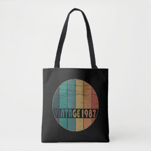 born in 1987 vintage birthday gift tote bag