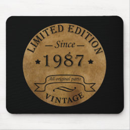 born in 1987 vintage birthday mouse pad