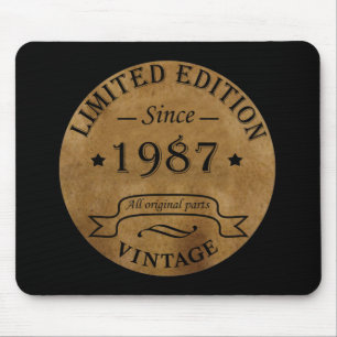 born in 1987 vintage birthday mouse pad