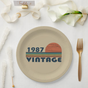 Born in 1987 vintage birthday party paper plates