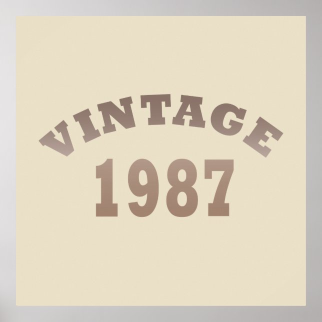 born in 1987 vintage birthday poster (Front)