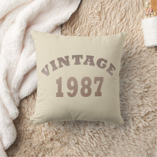 born in 1987 vintage birthday throw pillow