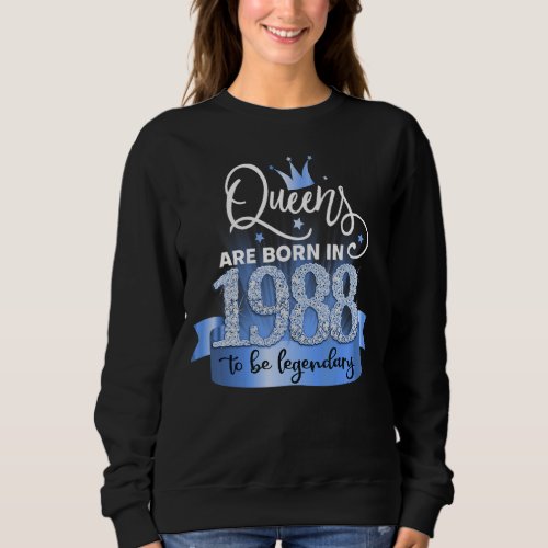 Born in 1988 I Festive Black Blue Party Outfit  A Sweatshirt
