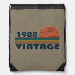 born in 1988 vintage birthday drawstring bag