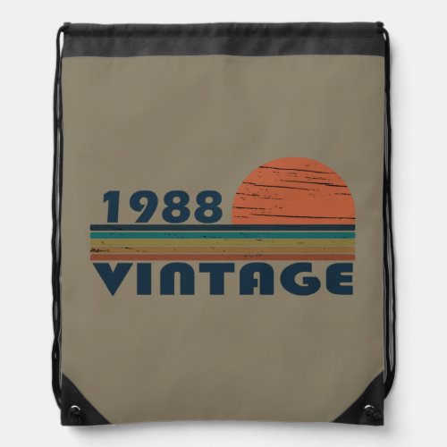 born in 1988 vintage birthday drawstring bag