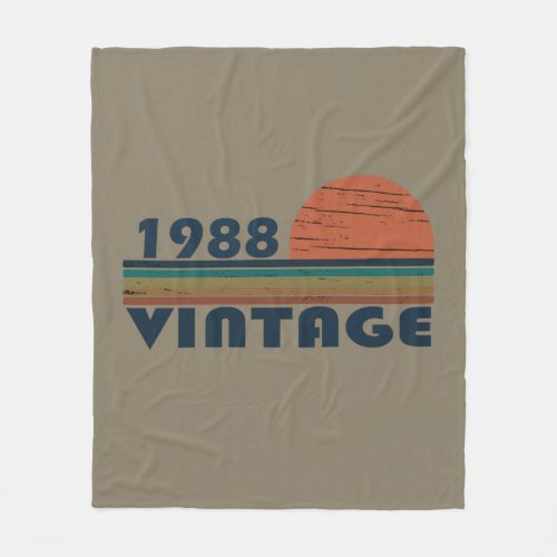 born in 1988 vintage birthday fleece blanket