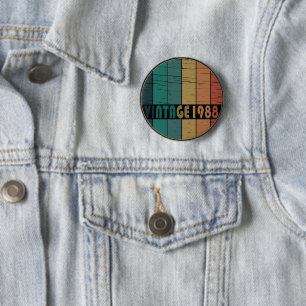 Born in 1988 vintage birthday gift button