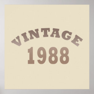 born in 1988 vintage birthday gift poster