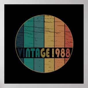 Born in 1988 vintage birthday gift poster