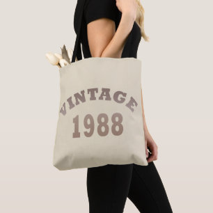 born in 1988 vintage birthday gift tote bag