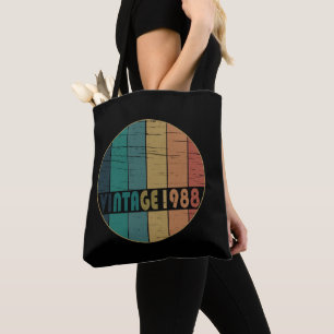 Born in 1988 vintage birthday gift tote bag