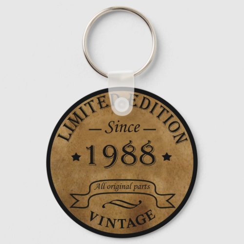 born in 1988 vintage birthday keychain