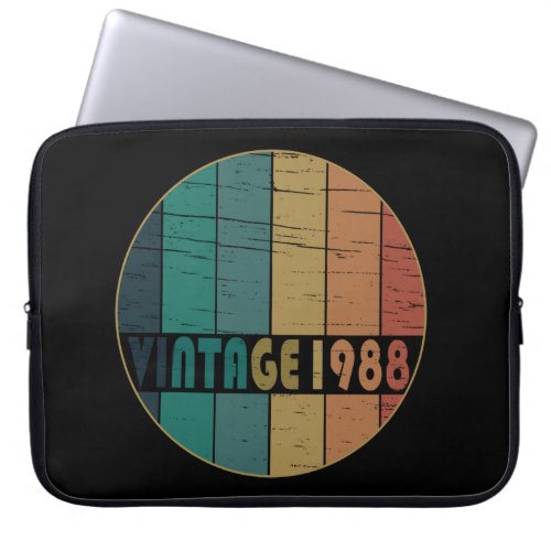 born in 1988 vintage birthday laptop sleeve