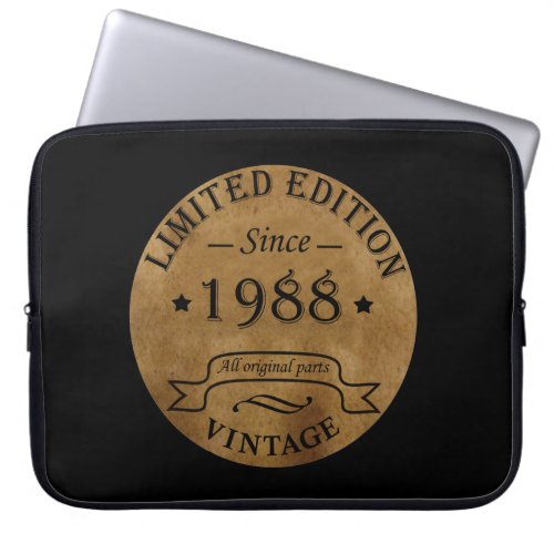 born in 1988 vintage birthday laptop sleeve