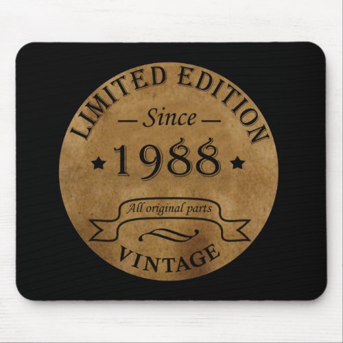 born in 1988 vintage birthday mouse pad