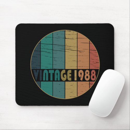 born in 1988 vintage birthday mouse pad