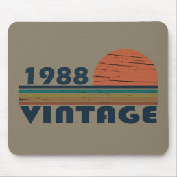 born in 1988 vintage birthday mouse pad