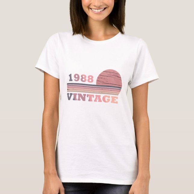 born in 1988 vintage birthday T-Shirt (Front)