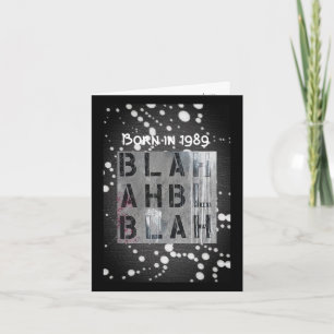 Born in 1989 Birthday Fun Facts Card