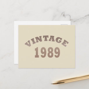 Born in 1989 elegant modern vintage birthday gift holiday postcard