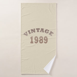 born in 1989 vintage birthday gift bath towel