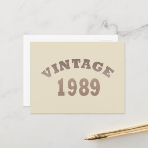 born in 1989 vintage birthday gift holiday postcard
