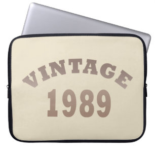 born in 1989 vintage birthday gift laptop sleeve