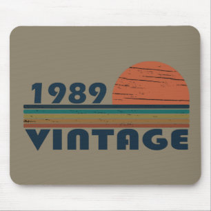 Born in 1989 vintage birthday gift mouse pad