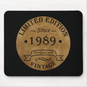 born in 1989 vintage birthday mouse pad