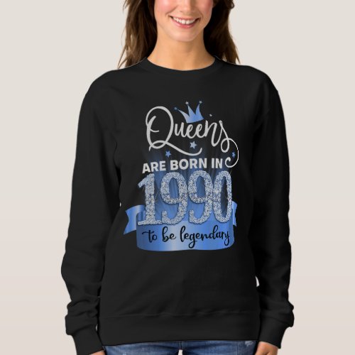 Born in 1990 I Festive Black Blue Party Outfit  A Sweatshirt