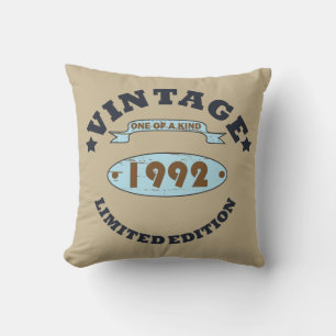 born in 1992 vintage birthday gift throw pillow